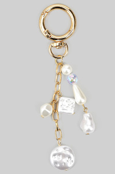 Fwp Organic Pearl Strand Bag Charm Keychain