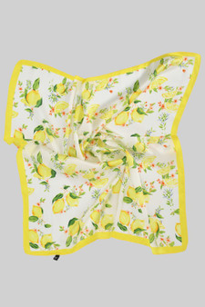 Silky Smooth Lemon Print Square Scarf
