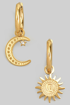 Stainless Steel Sun And Moon Huggies