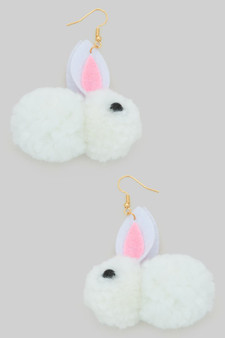Fluffy Bunny Drop Earrings