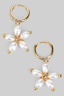 Pearl Flower Hoops