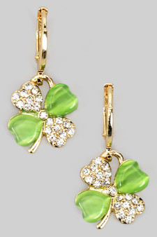 Cute Clover Pave Drop Huggies