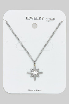 Surgical Steel Starburst Pendant Necklace