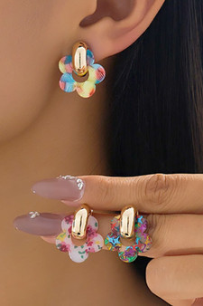 Chubby Flower Post Earrings