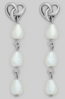 Twisted Heart And Tiered Fwp Earrings