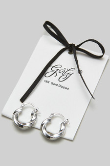 18K Gold Dipped Solid Twist Hoop Earrings 