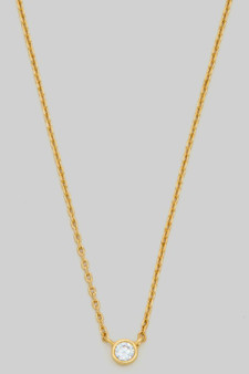 Simple Round Cz Pendant Necklace