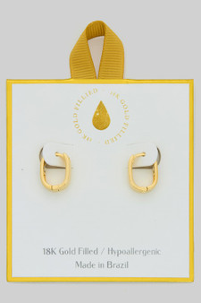 18K Gold Filled Hypoallergenic Cz Hinge Hoops