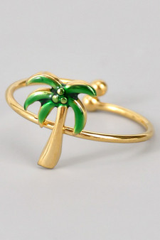 18K Gold Dipped Palm Tree Ring