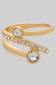 Brass Twist Ring With Cz Pave - #YR0051