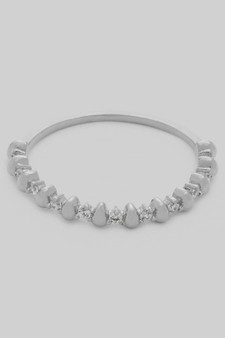 Dainty Tear And Cz Pave Brass Ring