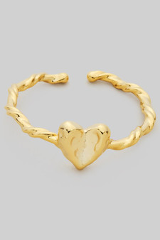 Hammered Twist Heart Ring