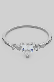 Heart Cz Ring With Pave