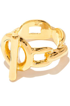 Chunky Brass Chain Ring With Toggle