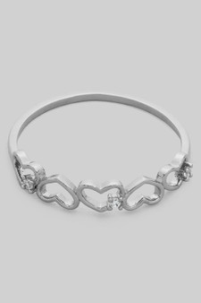 Alternating Cut Out Heart Ring With Cz