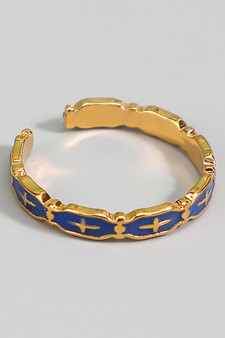 Delicate Enamel Cross Ring