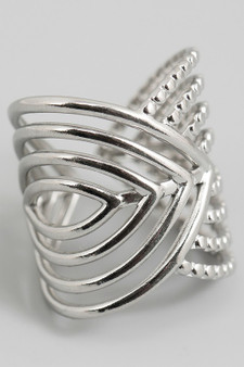 Cutout Textured Stack Ring