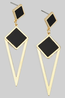 Geo Art Deco Drop Earrings