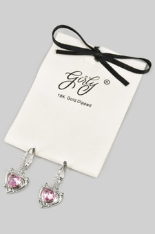 18K Gold Dipped Cz And Stone Charm Hoops