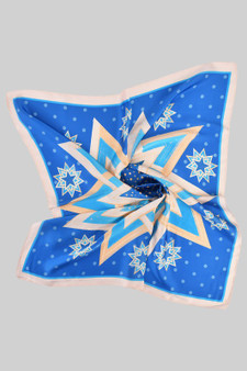 Silky Star And Dot Print Square Scarf