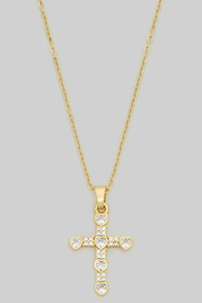 18K Gold Dipped Cz Heart Pendant Necklace