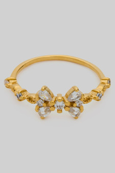 Ornate Cz Bow Band Ring