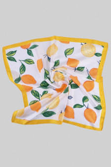 Orange And Lemon Printed Square Scarf