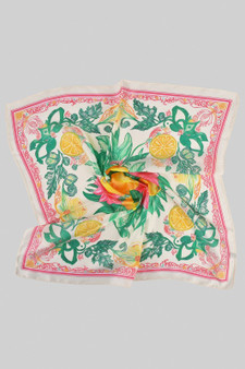 Floral Lemon Printed Square Scarf