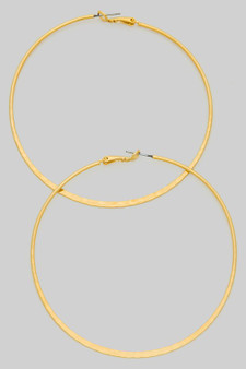 Large Hammered Brass Hoops