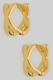 Small Brass Split X Hoop