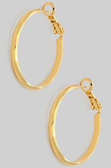 Edgy Brass Hoop Earrings - #GE11175
