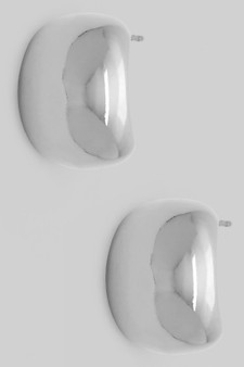 Shiny Chubby Brass Scoop Hoops