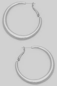 Shiny Tapered Hoop Earrings