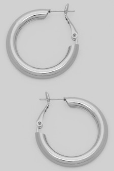 Hollowed Out Brass Tube Hoops