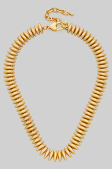 Matte Half Disk Link Chain Necklace