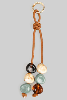 Acrylic Resin Stone Bag Charm Keychain