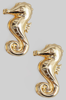 Double Sided Seahorse Post Earrings