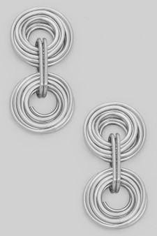Stacked Circle Link Drop Earrings