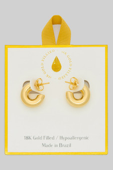 18K Gold Filled Hypoallergenic Small Tube Hoops