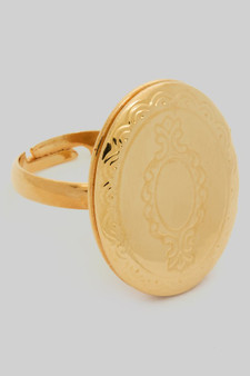 Adjustable Filigree Oval Locket Ring