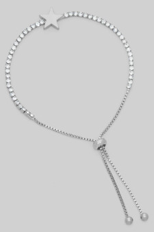 Cz Slide Bracelet With Star Charm