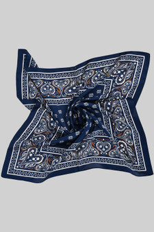 Silky Square Scarf With Paisley Motif