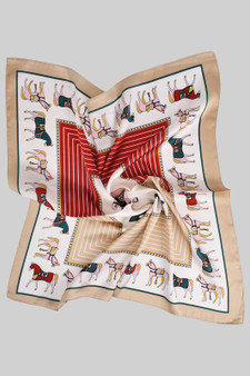Colorful Horse And Geo Print Square Scarf