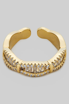 Cz Baguette And Pave Ring