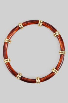 Acrylic Resin Stretch Bracelet With Disc Accents