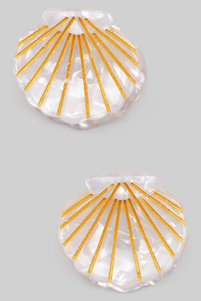Two Piece Marbled Acrylic Shell Hair Clip Set