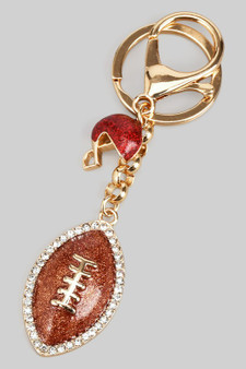 Football Motif Bag Charm Keychain