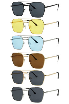 Assorted Dozen Square Aviator Sunglasses