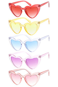 Resin Heart Frame Sunglasses