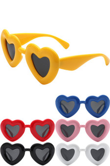 Bold Heart Frame Assorted Sunglasses